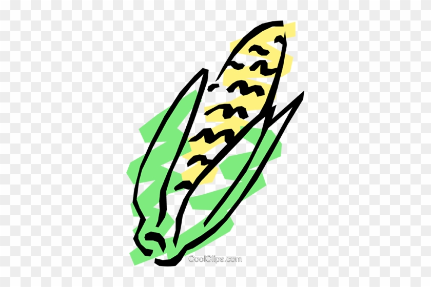 Corn On The Cob Royalty Free Vector Clip Art Illustration - Corn On The Cob Royalty Free Vector Clip Art Illustration #1594315