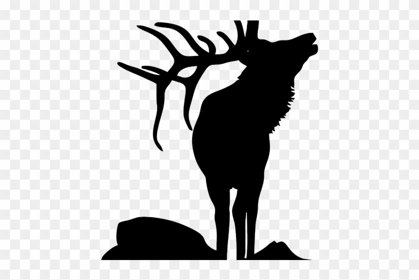 Elk Clipart Scene - Elk Clipart Black And White #1594433