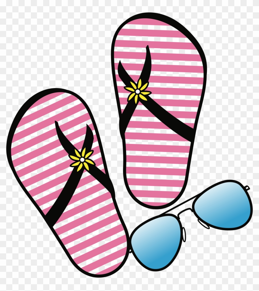 Big Image - Flip Flops And Sunglasses Clipart #1594660