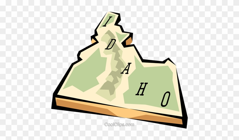 Idaho State Map Royalty Free Vector Clip Art Illustration - Idaho Clip Art #1594757