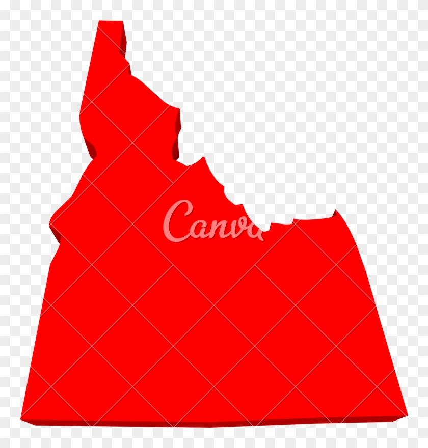 Idaho Id State Usa Red 3d Map - Canva #1594793