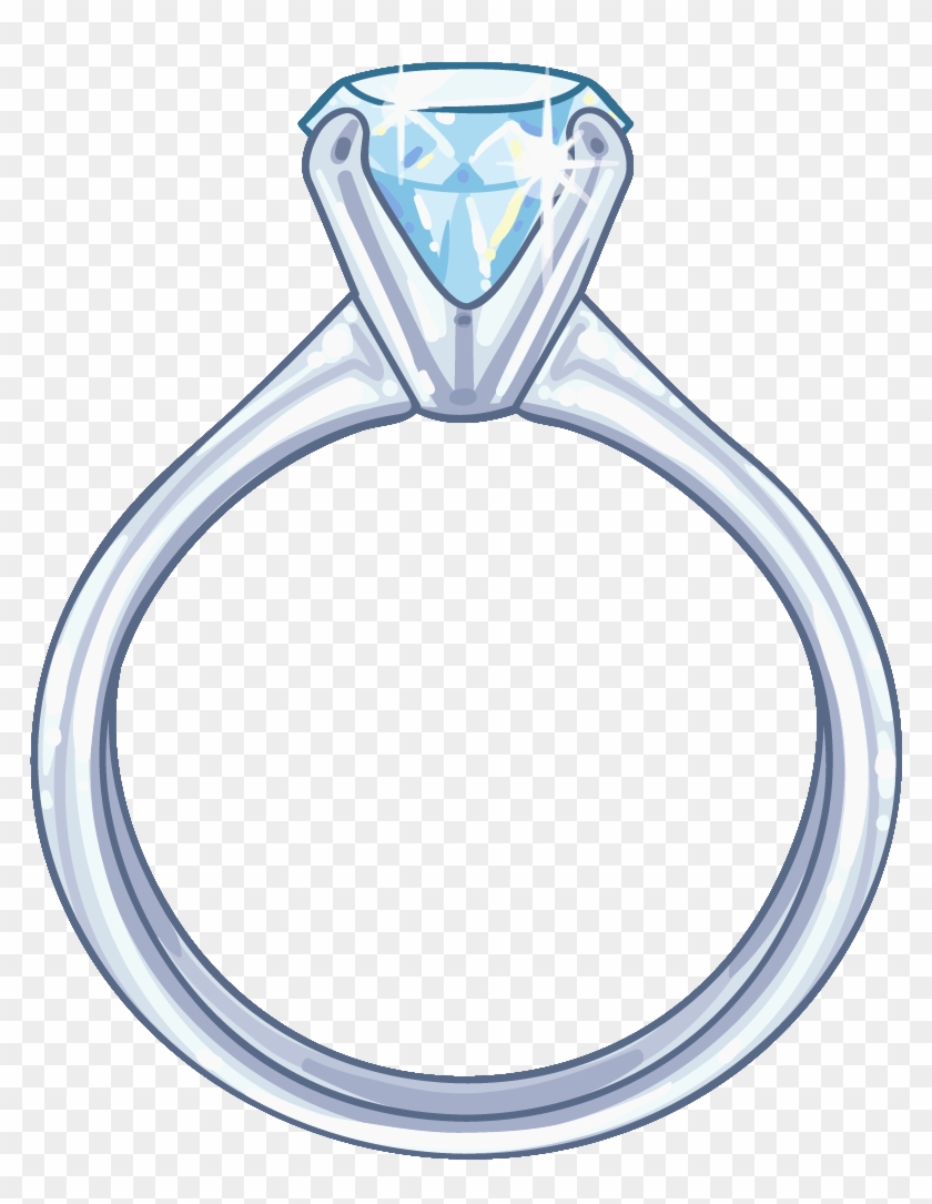 Drawn Diamond Engagement Ring - Diamond Ring Drawing Png #1595263