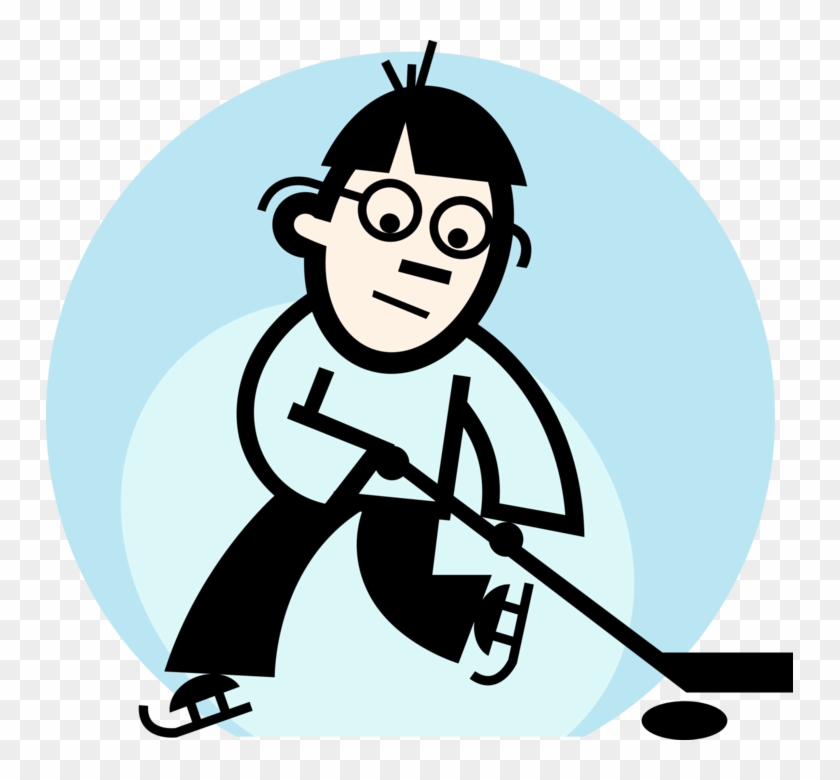 Vector Illustration Of Sport Of Ice Hockey Player Shoots - Vector Illustration Of Sport Of Ice Hockey Player Shoots #1595276