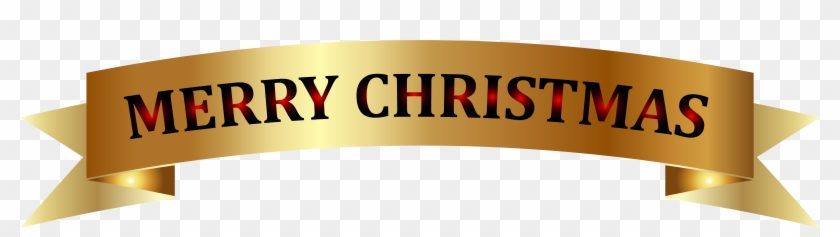 Golden Merry Christmas Banner Png Clip-art Image - Golden Merry Christmas Banner Png Clip-art Image #1595287