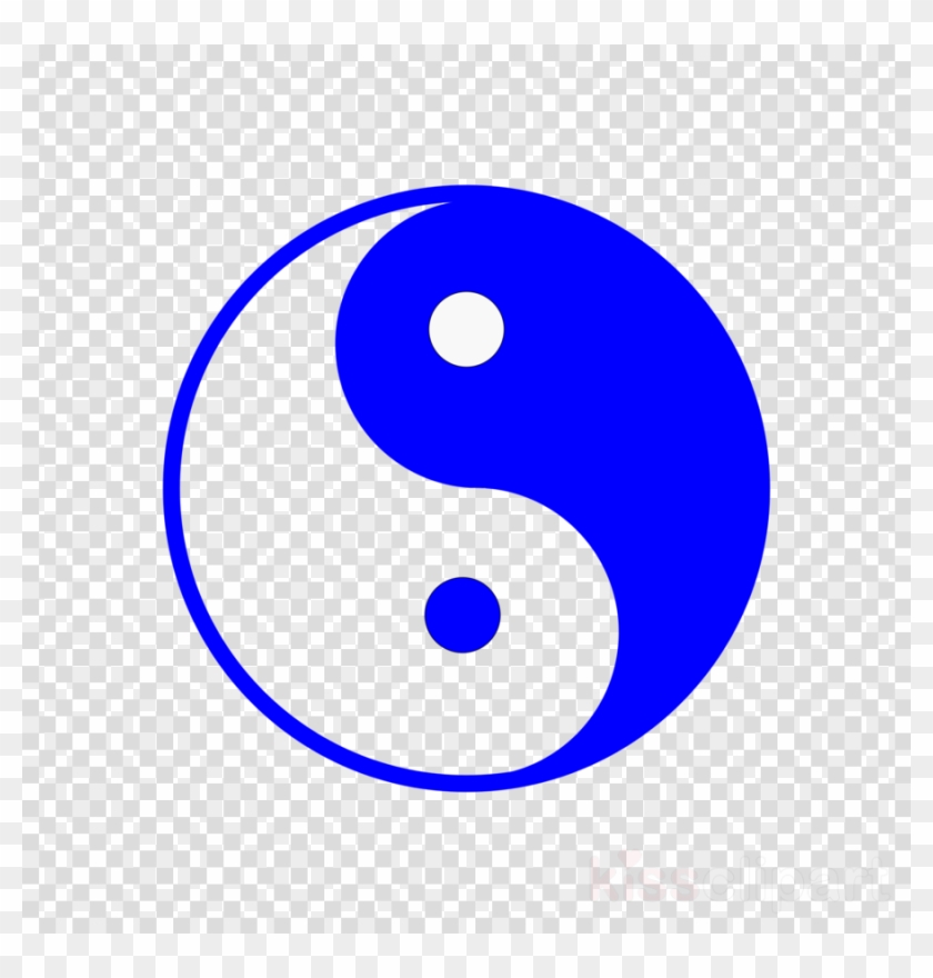 White Blue Yin Yang Clipart Yin And Yang Black And - Yin Yang White And Blue #1595303