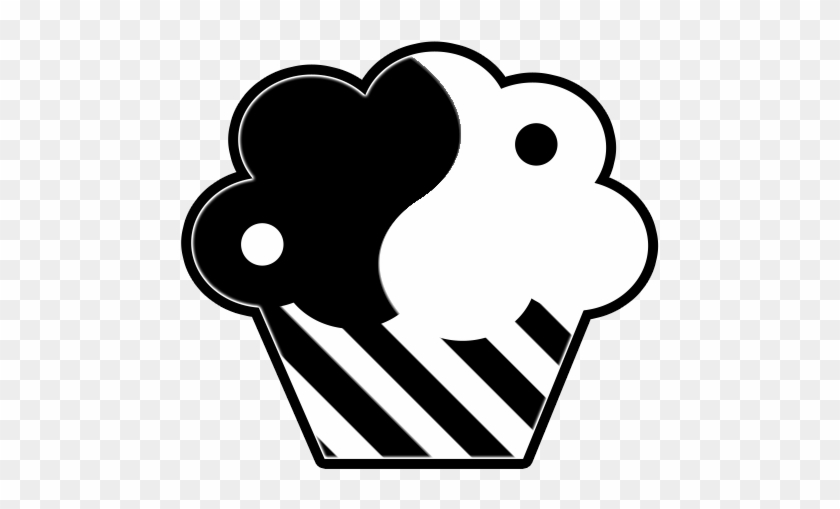 Cupcake Black And White Cupcake Clipart Black And White - Yin Yang Cupcake #1595322