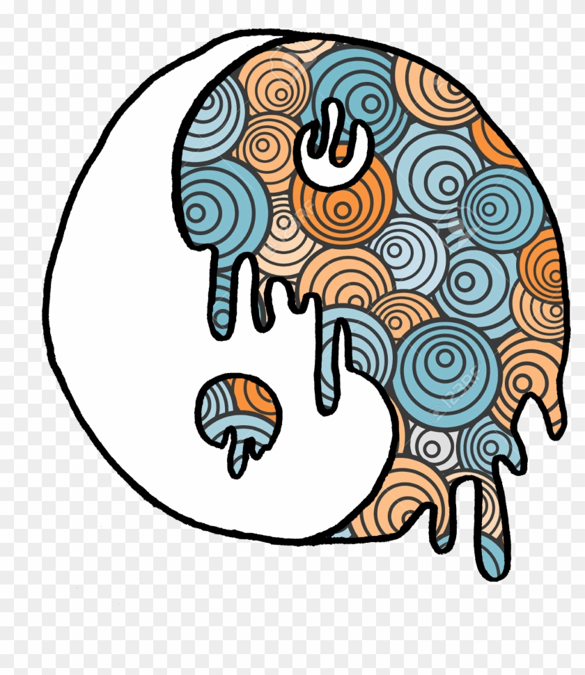 Blue/orange Trippy Yin Yang - Illustration #1595331