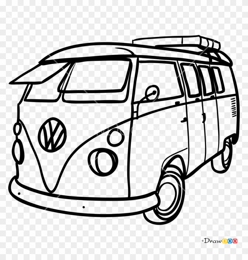 How To Draw Volkswagen Van Retro Cars - Draw A Volkswagen #1595387