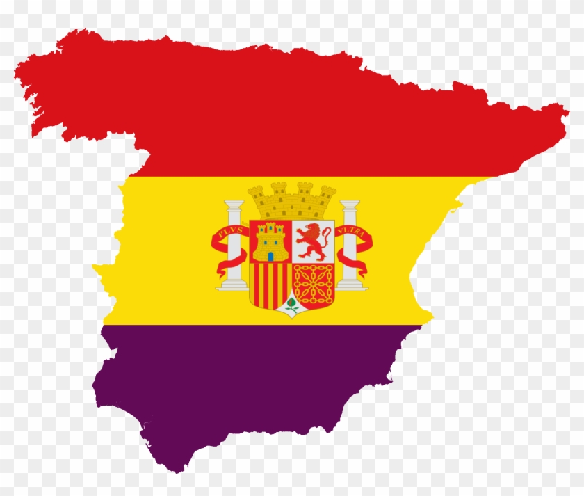 Flag Map Of The Spanish Republic - Spanish Republic Flag Map #1595449