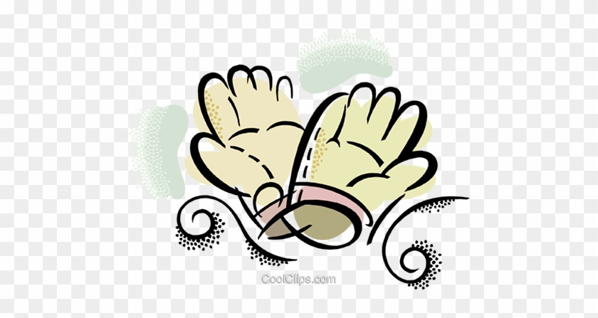 Work Gloves Royalty Free Vector Clip Art Illustration - White Glove #1595579