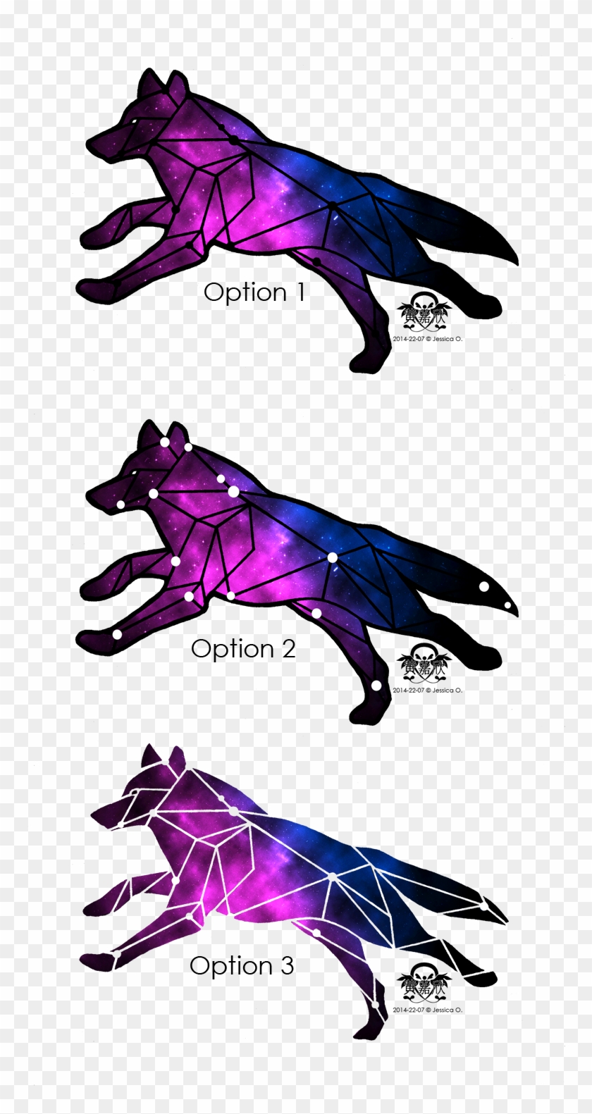 Geometric Galaxy Wolf Tattoo Design Based Off The Actual - Lupus Constellation Tattoo - Free Transparent PNG Clipart Images Download