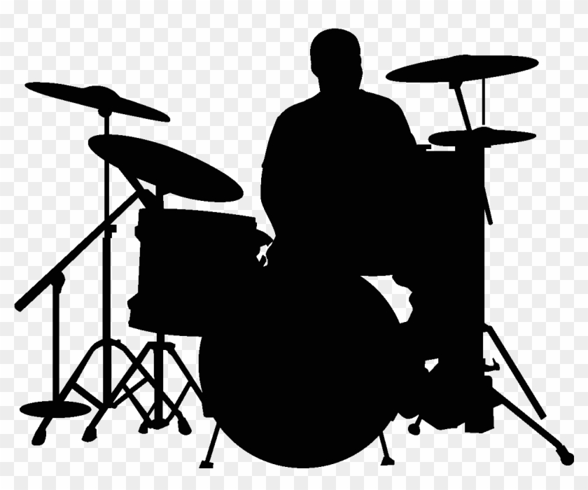 Stickers Muraux Musique Sticker Batteur Ambiance Drum - Music Instruments Silhouette Png #1595837