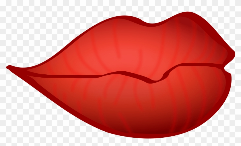 Red Lips Clipart - Big Red Lips Png #1595898