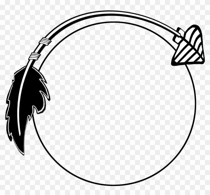 Black Curved Arrow Frame - Tribal Circle Arrow Png #1596108