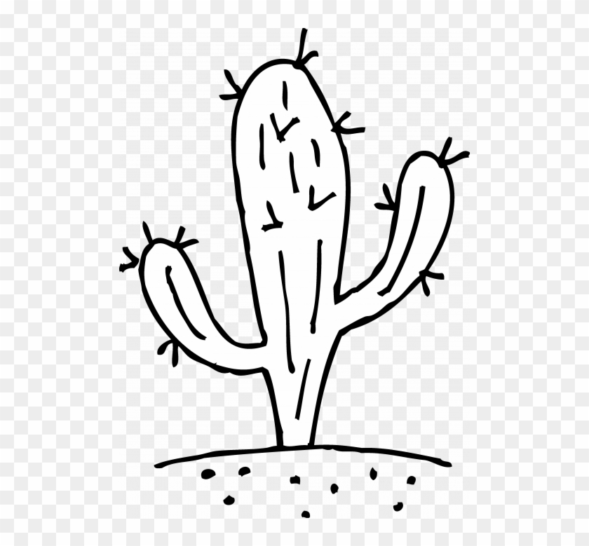 Christmas Cactus Coloring Page With Images For Preschool - Transparent Cactus Clipart #1596138