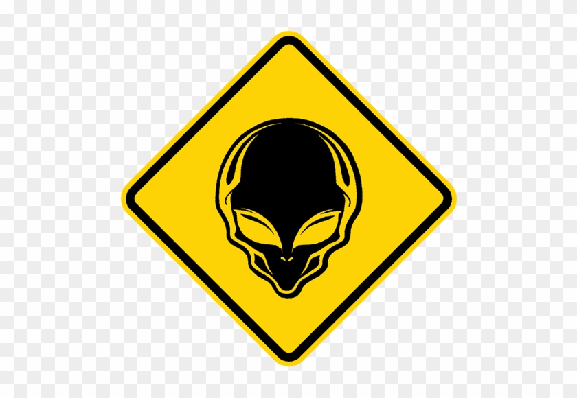 Alien Crossing Sign - Road Signs Transparent Png #1596209