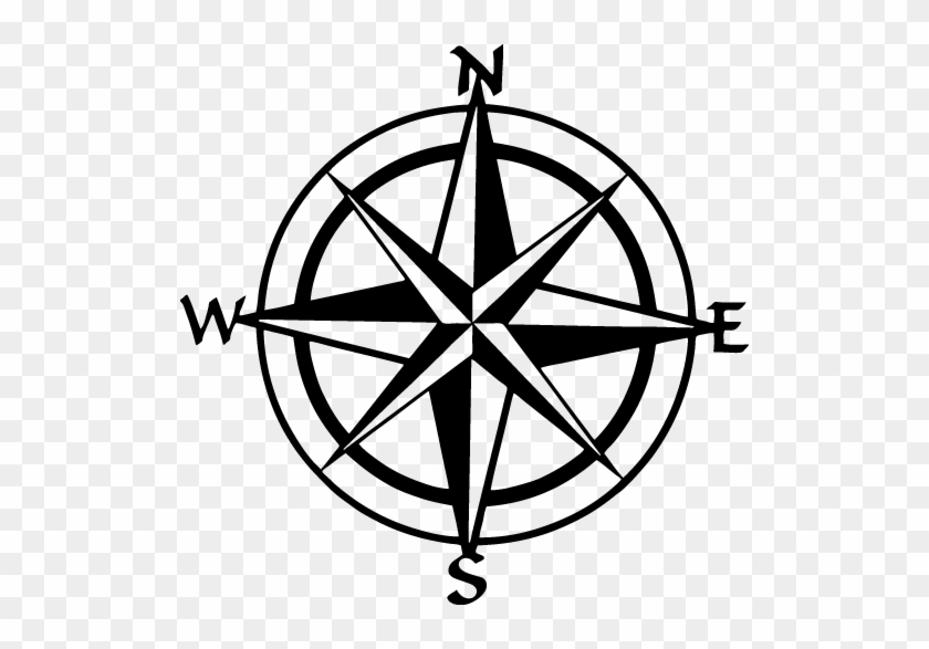 514 X 507 16 - Black And White Compass Rose #1596442