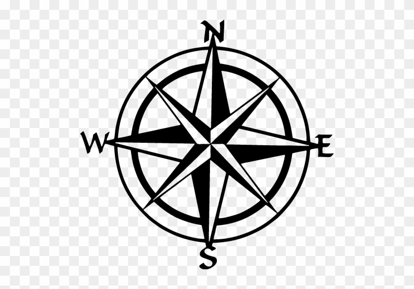 514 X 507 16 - Black And White Compass Rose #1596442