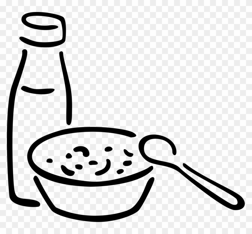 Vector Illustration Of Bowl Of Breakfast Cereal With - Vector Illustration Of Bowl Of Breakfast Cereal With #1596478
