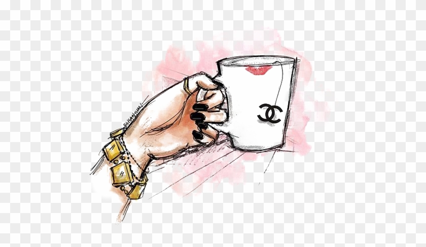 Cup Chanel Illustration Drawing Free Transparent Image - Chanel Drawing Png #1596526