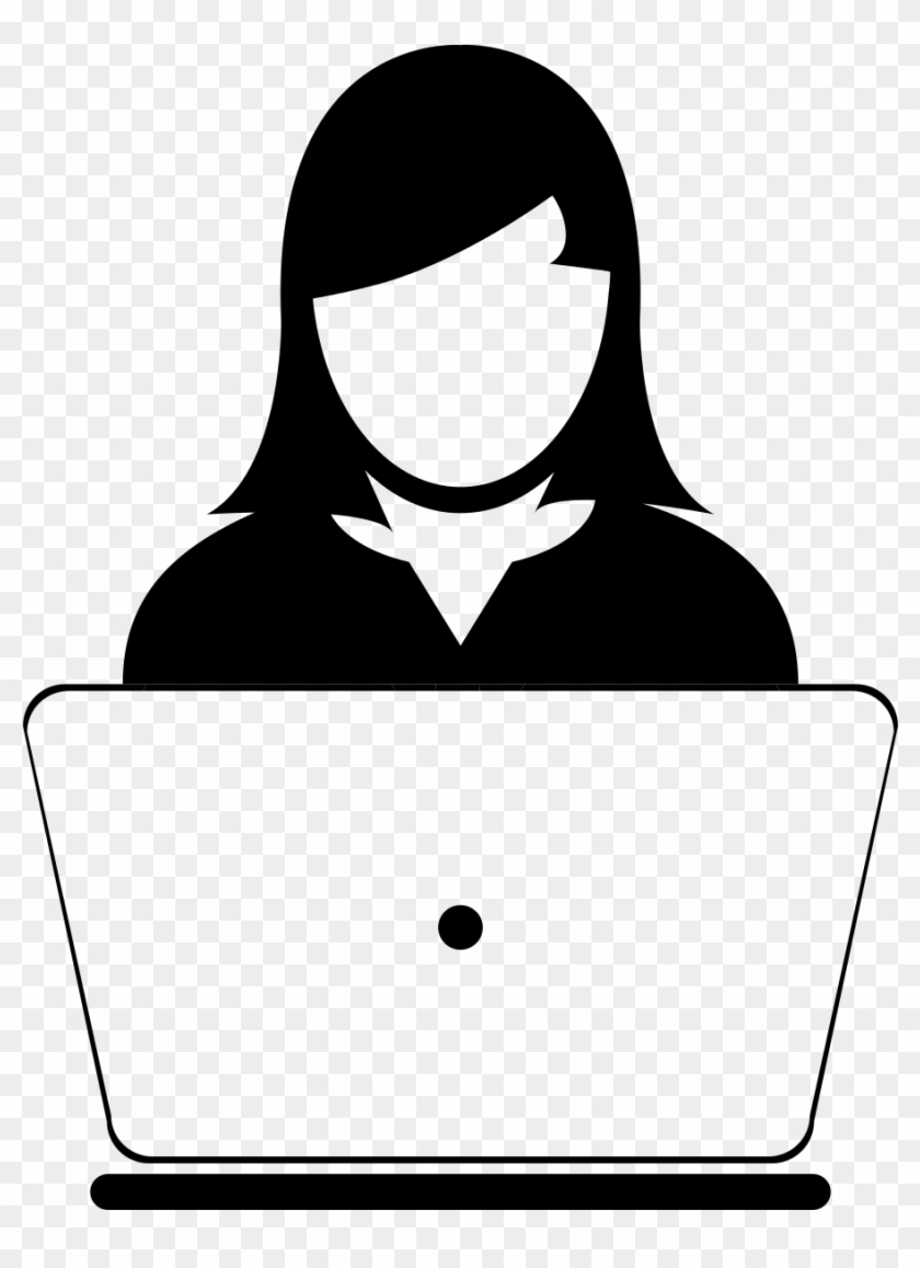 Computer Users Clipart - Woman With Computer Icon #1596571