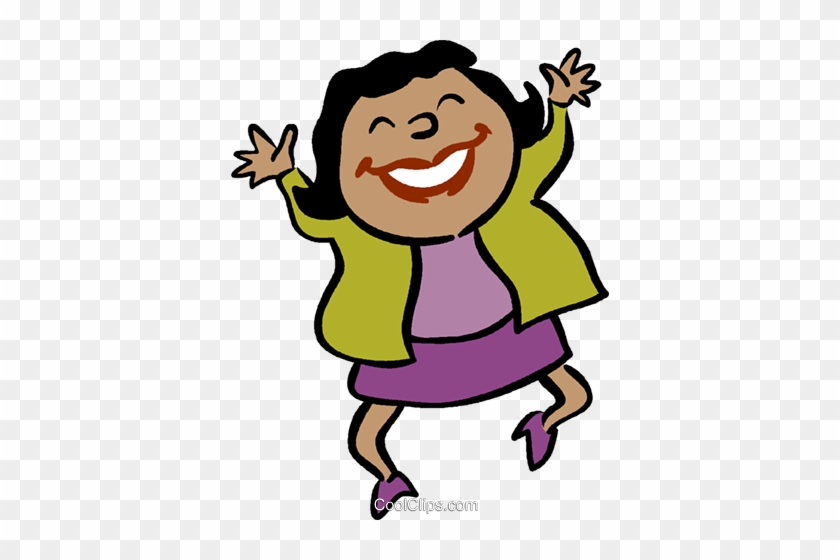 Happy Businesswoman Royalty Free Vector Clip Art Illustration - Happy Woman Cartoon #1596821