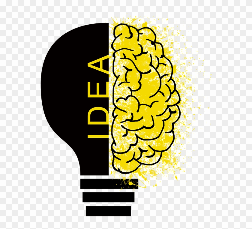 Thinking Light Bulb Transparent Background Shining - Half Brain Half Light Bulb #1597122