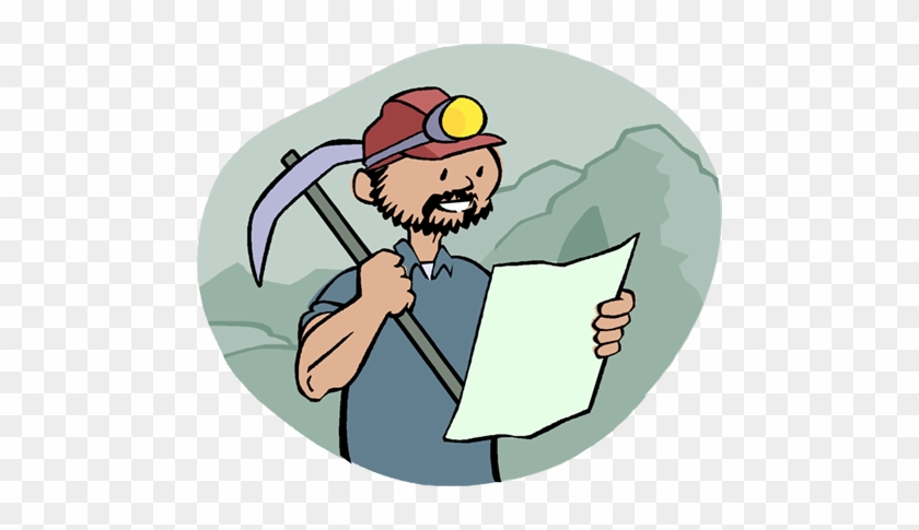 Miner Looking At Plans Royalty Free Vector Clip Art - Miner Clip Art #1597206