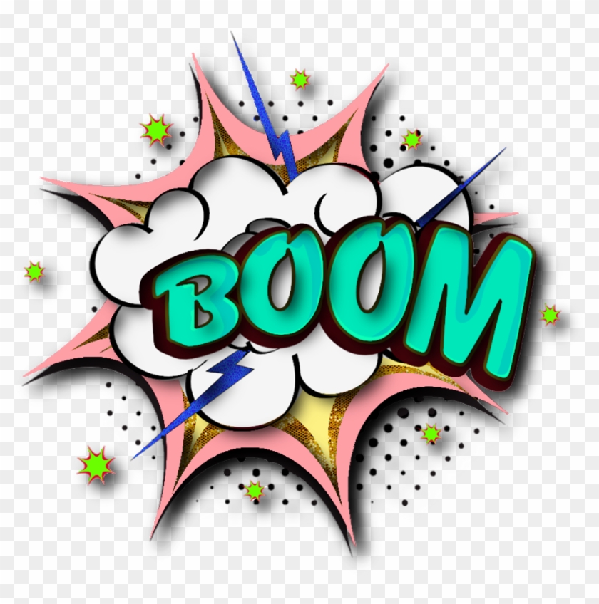 Boom Superhero Cyan Turquoise Shoutout Fight Speechbubb - Graphic Design #1597488