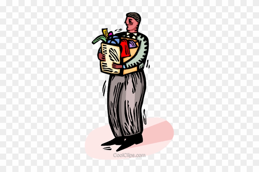 Man With A Box Of Clothes Royalty Free Vector Clip - Man With A Box Of Clothes Royalty Free Vector Clip #1597602