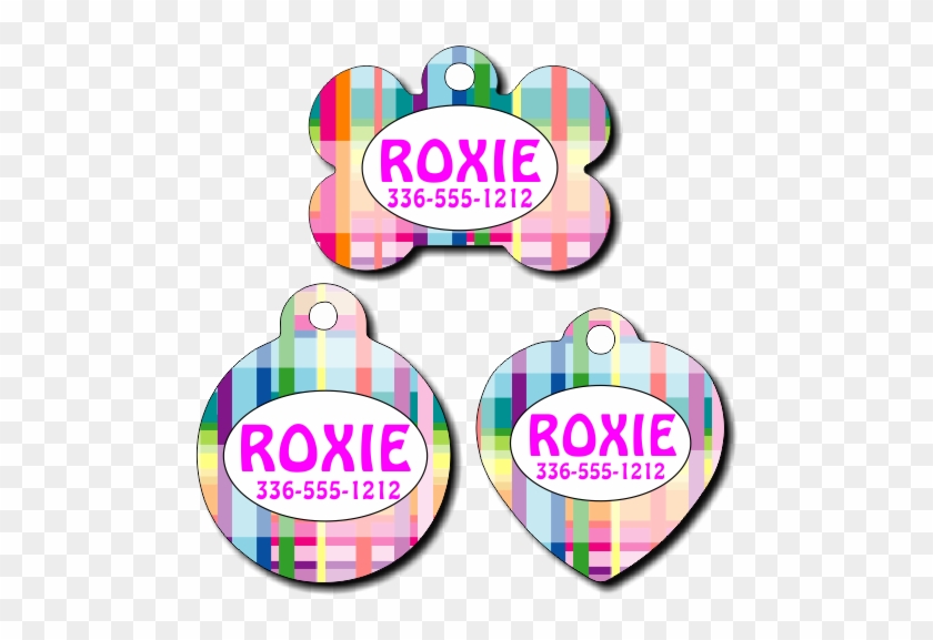 Personalized Plaid Pattern Pet Tag For Dogs And Cats - Personalized Plaid Pattern Pet Tag For Dogs And Cats #1597723