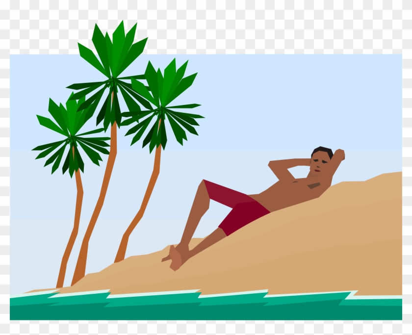 Clipart Man Under Palm Trees Path To Success Clip Art - Palm Trees #1597909