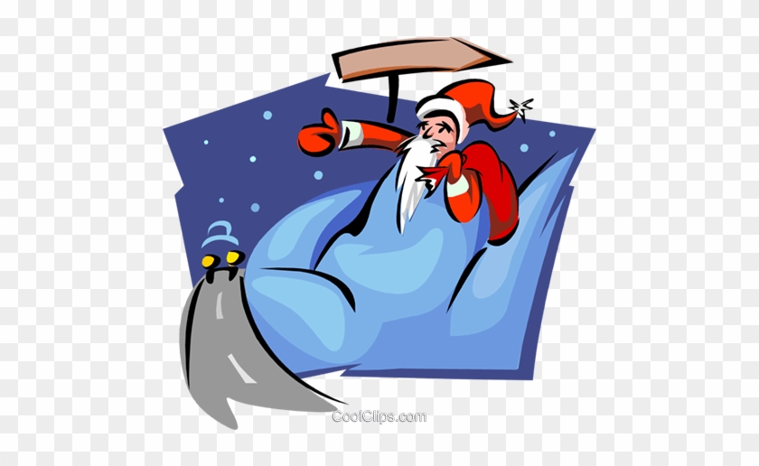 Santa Seasonal Motif Royalty Free Vector Clip Art Illustration - Cartoon #1598072