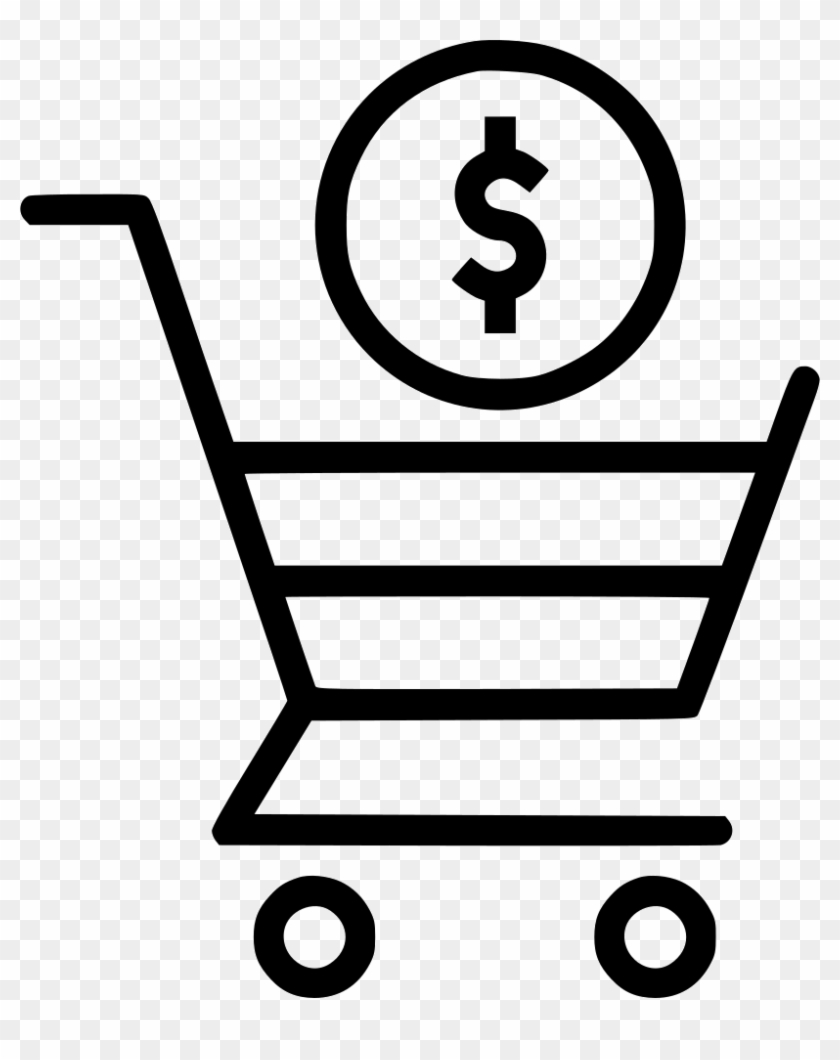 Online Trolly Dollar Currency Payment Svg Png - Shopping Cart Emoji Black #1598122