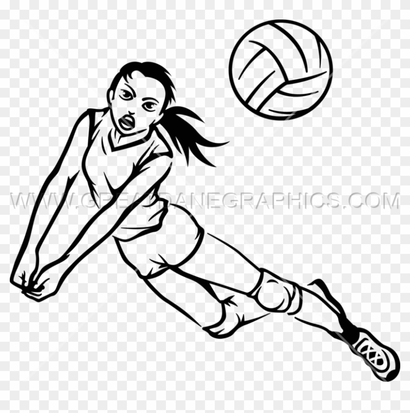 Volleyball Hit - Volleyball Player Hitting Drawing #1598187