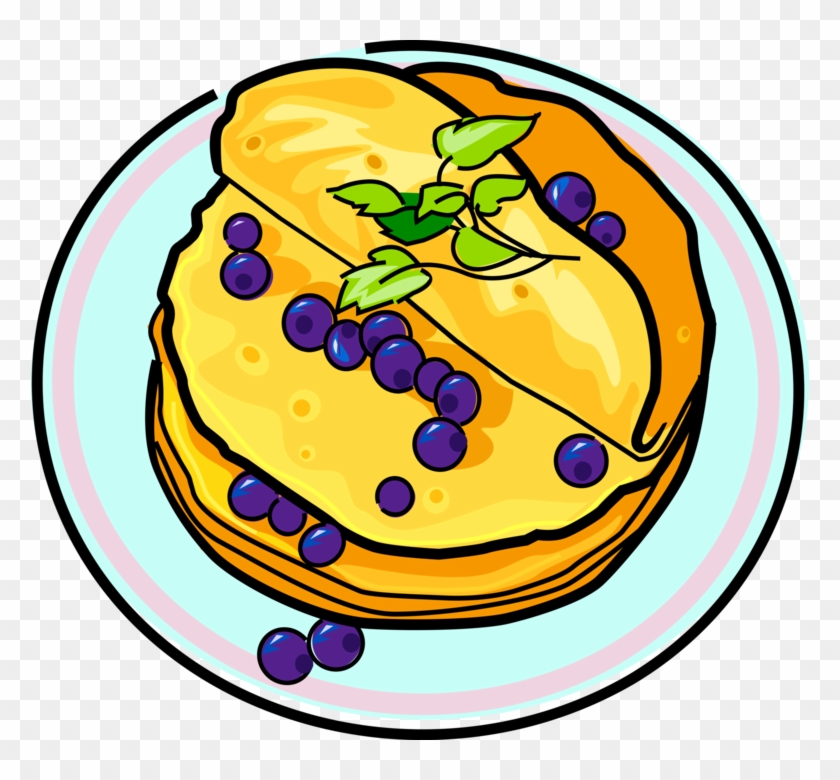 Vector Illustration Of Russian Blini Pancakes With - Pfannkuchen Clipart #1598290