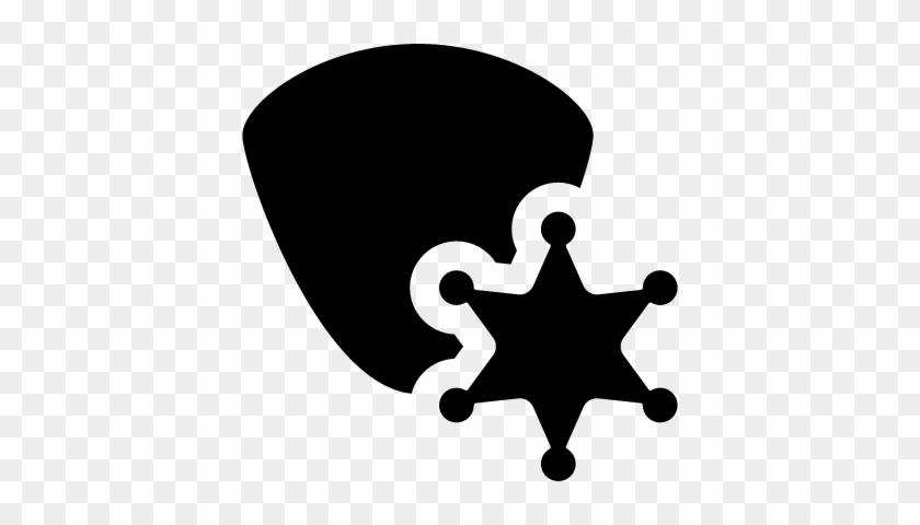 Shield With Sheriff Star Vector - Sheriff's Star Clipart #1598716