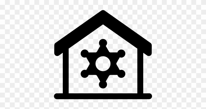 House With Sheriff Star Vector - Icon #1598720