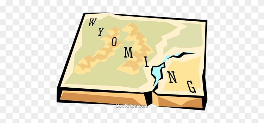 Wyoming State Map Royalty Free Vector Clip Art Illustration - Illustration #1599066