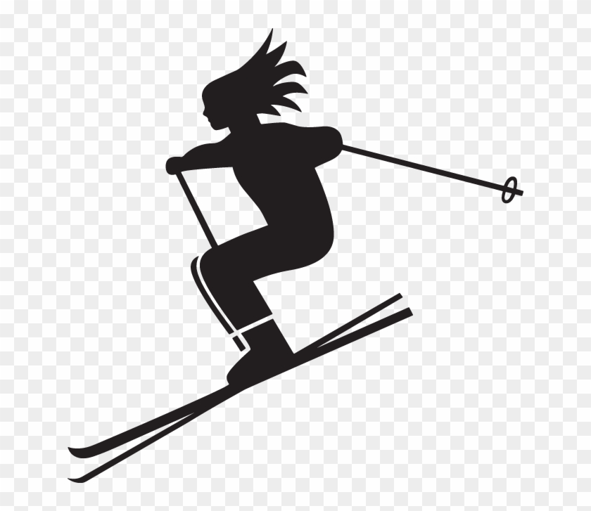 Woman Skiing Clipart Images, Vector Clipart, Ephemera, - Skiing #1599084
