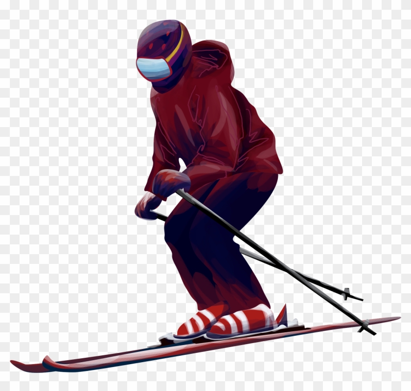 Hand Drawn Winter Ski Teenager Png And Psd - Skier Turns #1599086