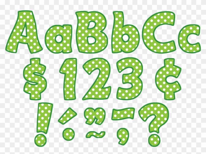 Tcr5345 Lime Polka Dots Funtastic 4" Letters Combo - Teacher Created Resources Funtastic Letters Combo Pack #1599349