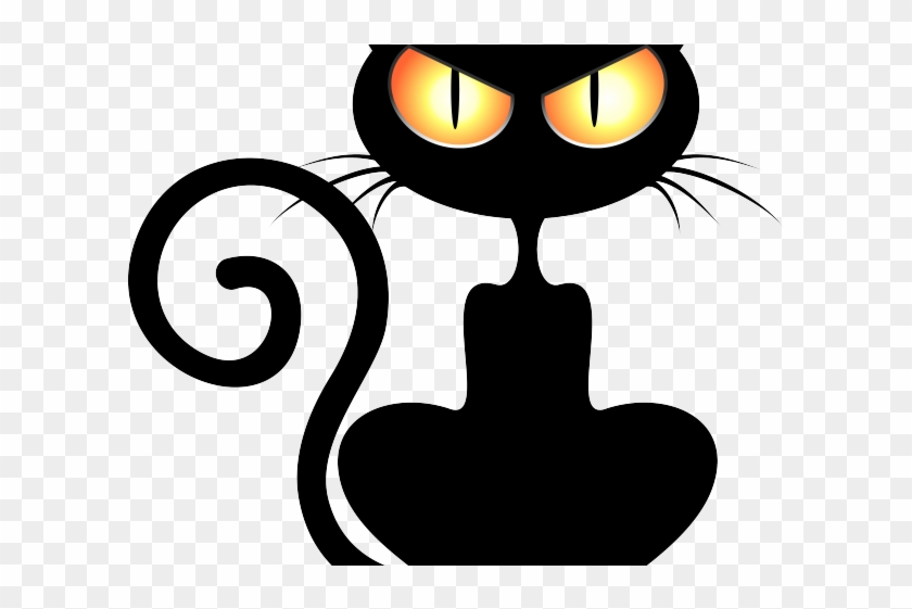 Cat Clipart Halloween - Cute Black Cat Png #1599386