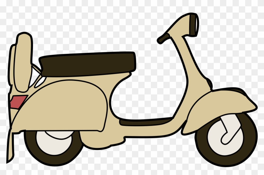 Vespa Scooter Vector Clipart Image - Scooter Transparent Background Clipart #1599595