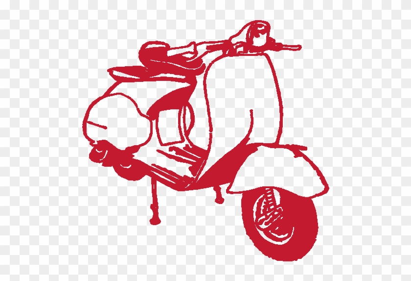 Moped - Gambar Motor Vespa Hitam Putih #1599597