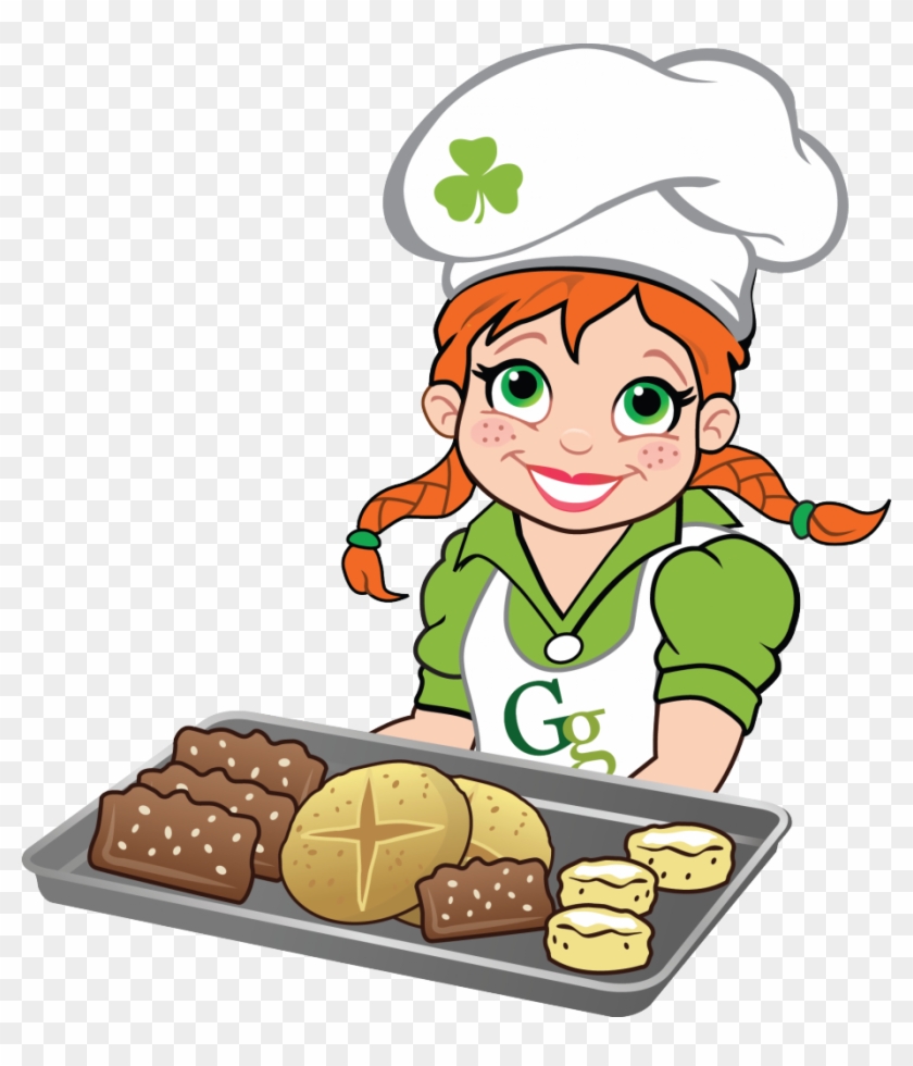 Gabby Plate2 - Girl Making Bread Cartoon #1599751