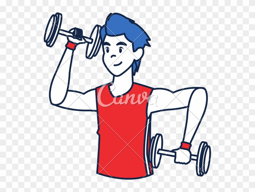 Sporty Man Lifting Weights - Sporty Man Lifting Weights #1599774