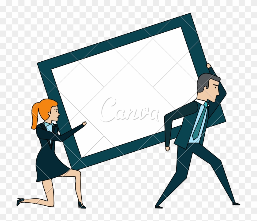 Businesspeople Lifting Weight Avatars Characters - Cartoon #1599788