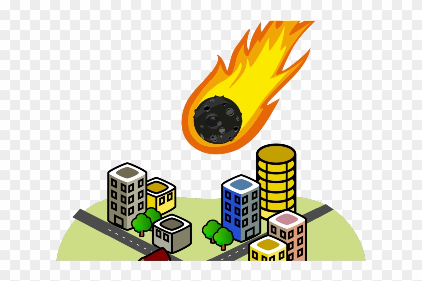 Fireball Clipart Asteroid - Office Building Clip Art #1599942