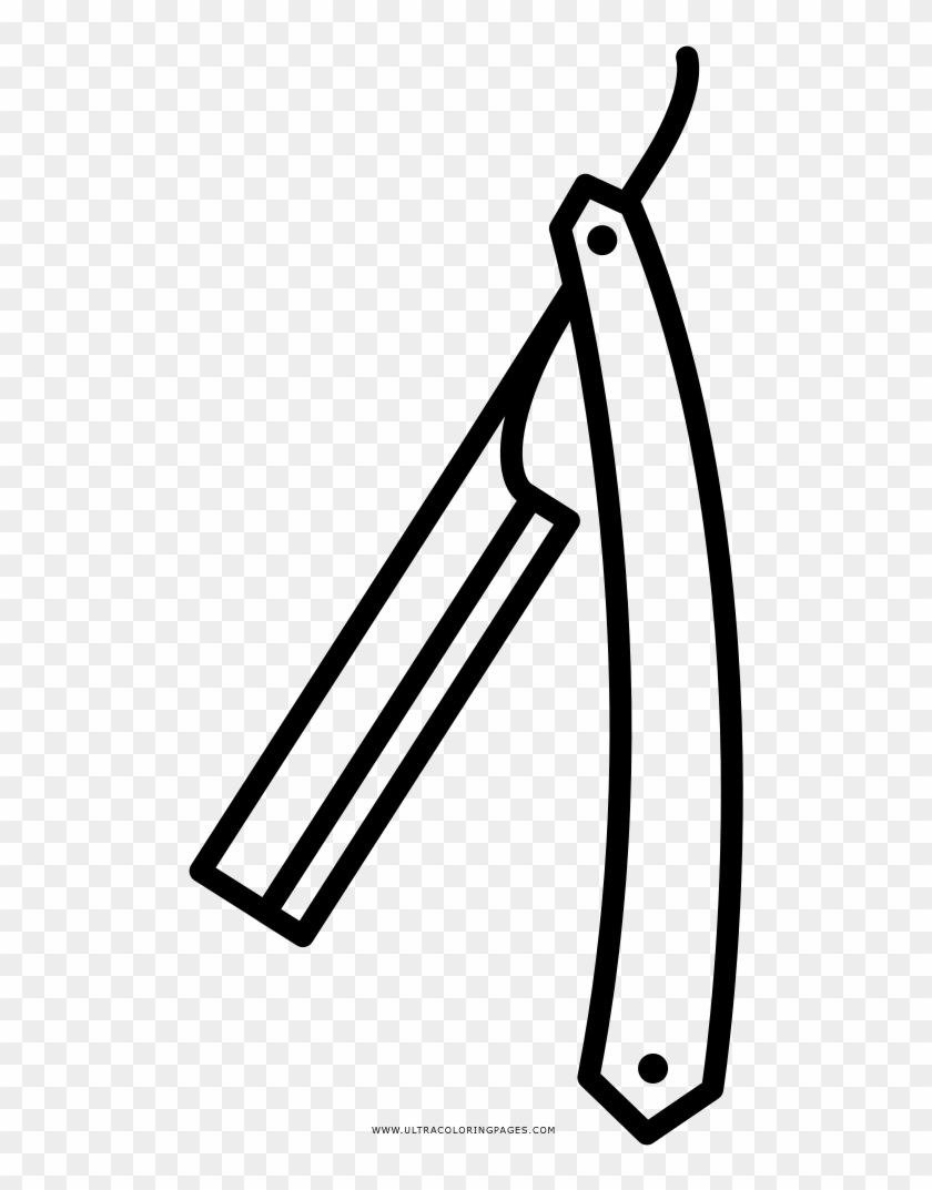 Straight Razor Coloring Page - Desenho De Navalha Para Colorir #1599945